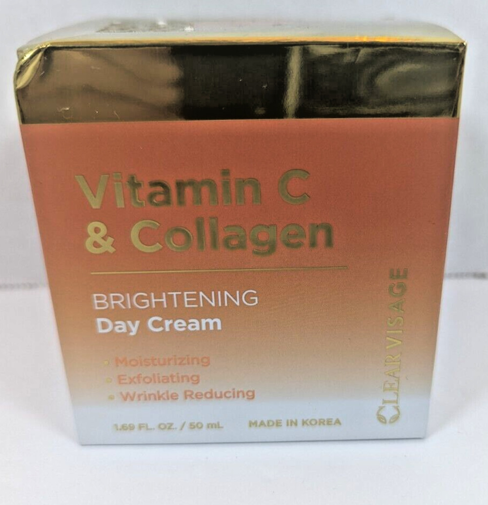 Clear Visage Vitamin C & Collagen Brightening Day Cream 1.69 fl oz New